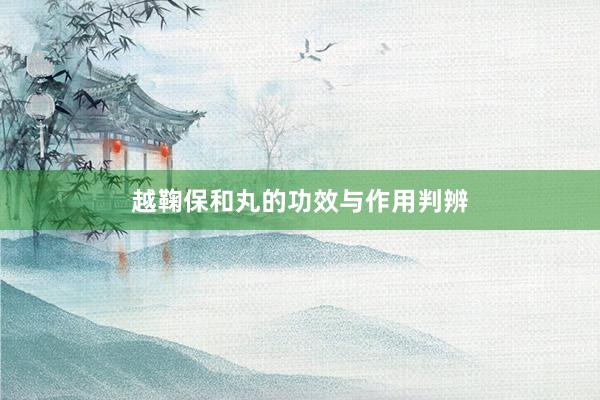 越鞠保和丸的功效与作用判辨